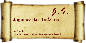 Jagerovits Ivána névjegykártya